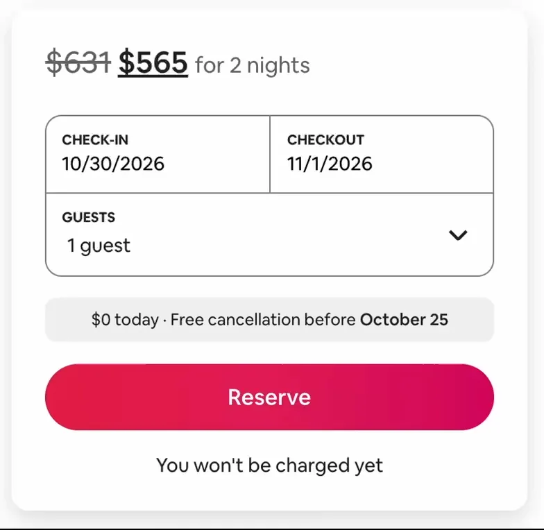 AirBnB microinteraction on reserve button