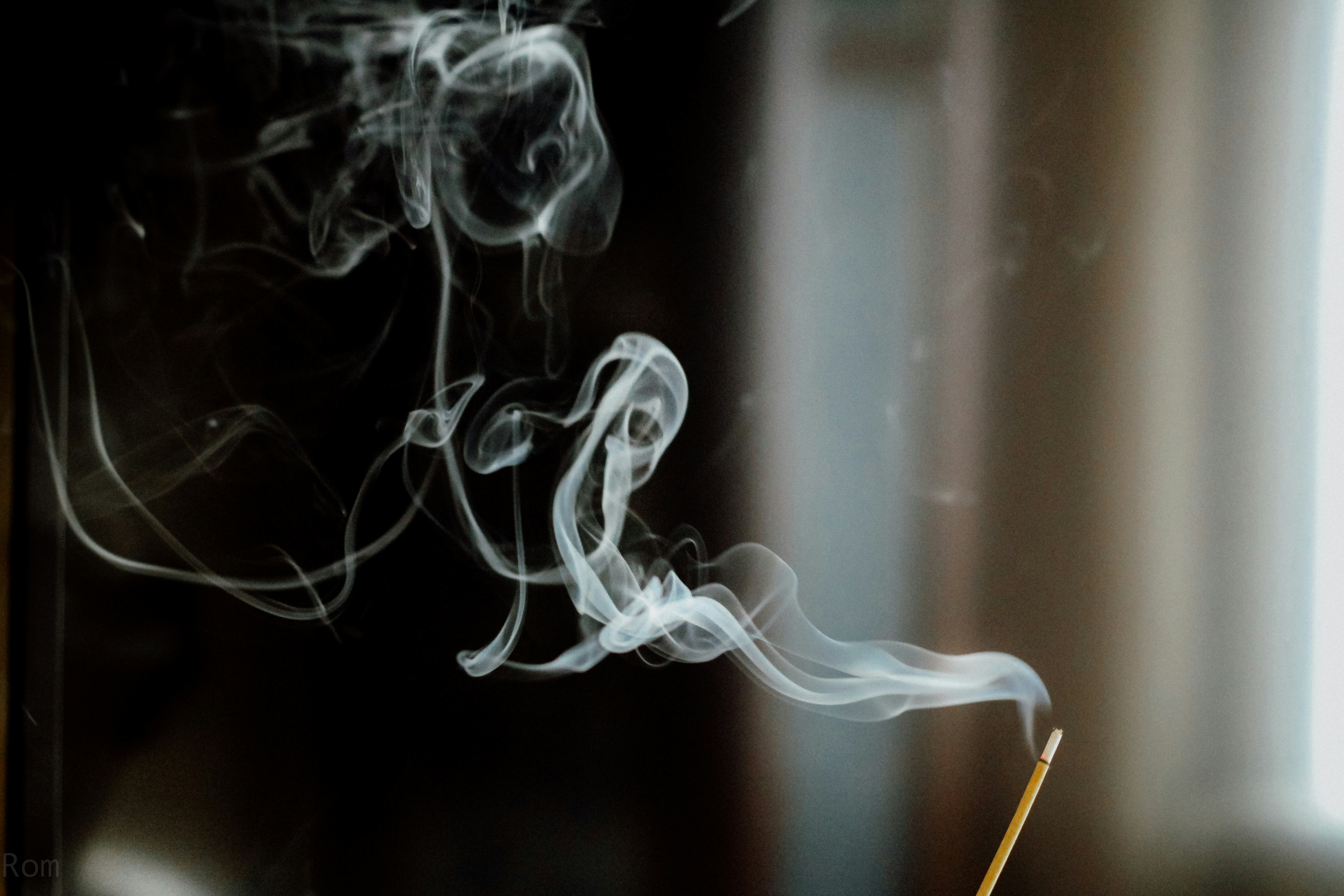 incense smoke drifting