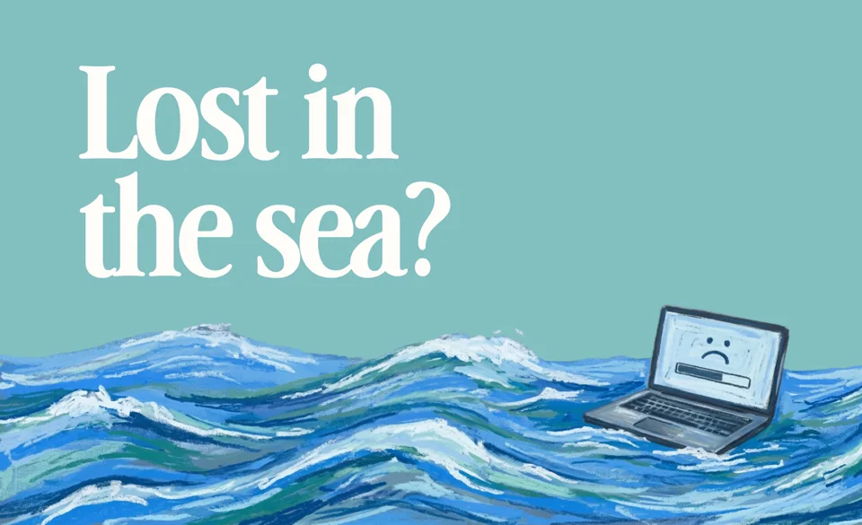 a lonely laptop lost in the sea of sameness
